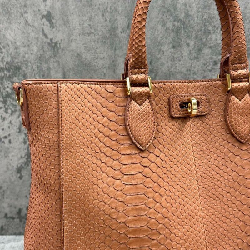 レザック バッグ パイソントートバッグ CALON コニャック 国産(日本製) LE'SAC calonp