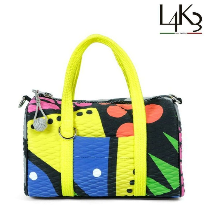  [レーク L4K3] バッグ ボストンミクロ イエローミックス イタリア製 boc-1117ah