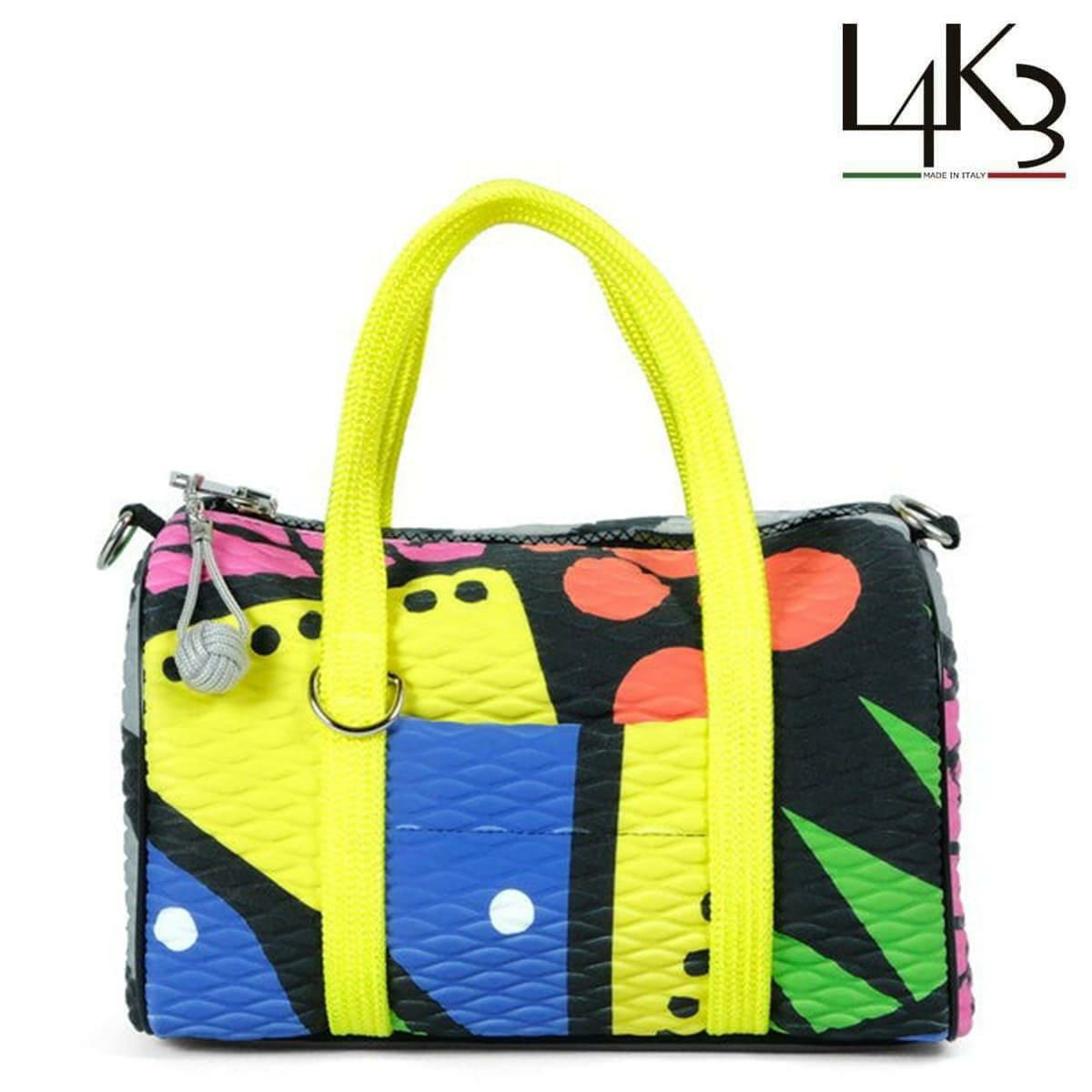  [レーク L4K3] バッグ ボストンミクロ イエローミックス イタリア製 boc-1117ah