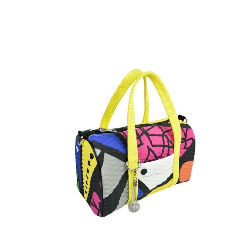  [レーク L4K3] バッグ ボストンミクロ イエローミックス イタリア製 boc-1117ah