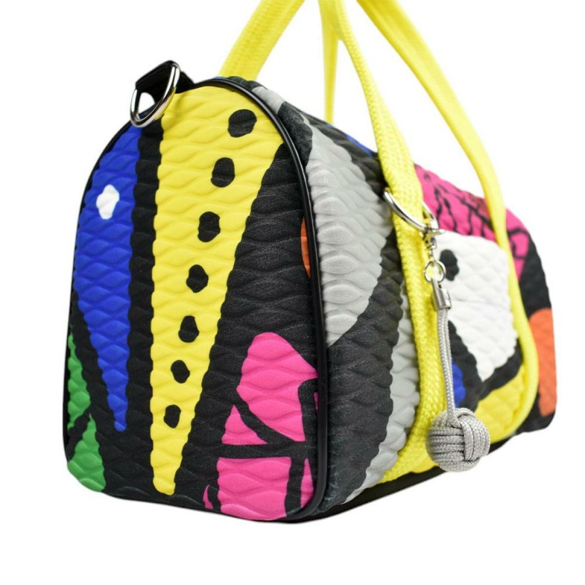  [レーク L4K3] バッグ ボストンミクロ イエローミックス イタリア製 boc-1117ah