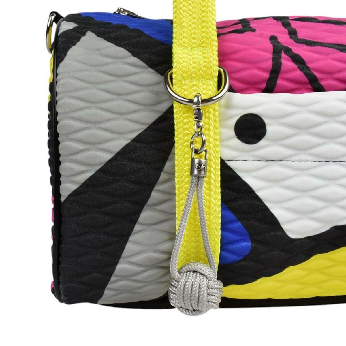  [レーク L4K3] バッグ ボストンミクロ イエローミックス イタリア製 boc-1117ah