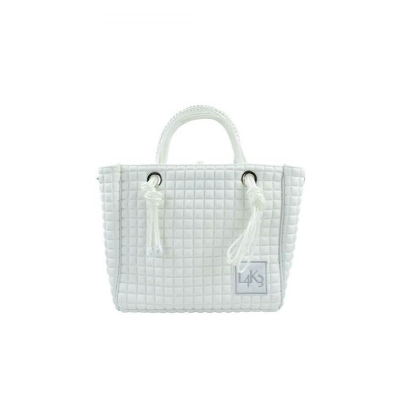  [レーク L4K3] バッグ クリートトートミニ ホワイト イタリア製 tom-1003pa