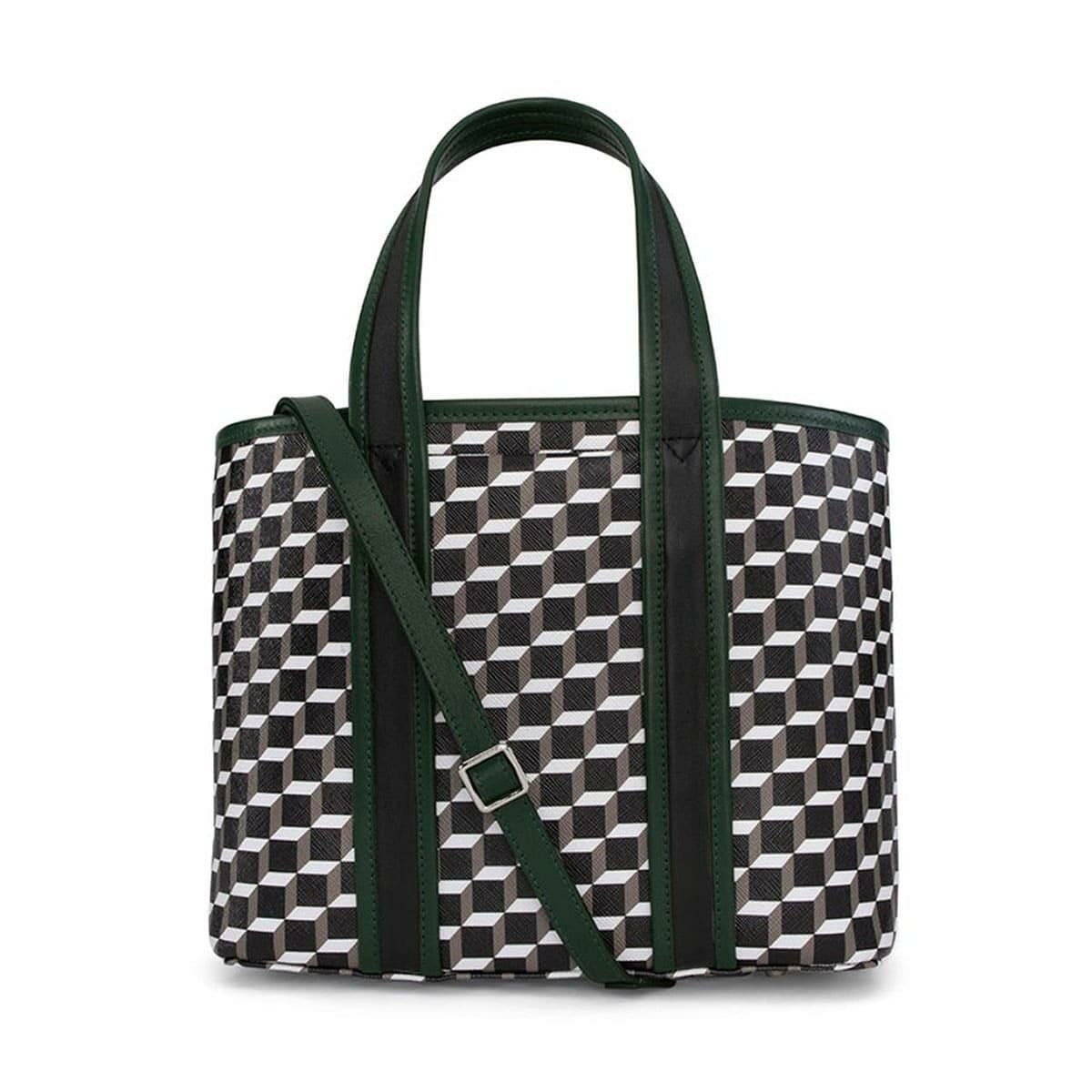 ピエール アルディ ミニアーチトートバッグ ブラック/ホワイト/ダークグリーン PIERRE HARDY pv05zfa25cvcflm