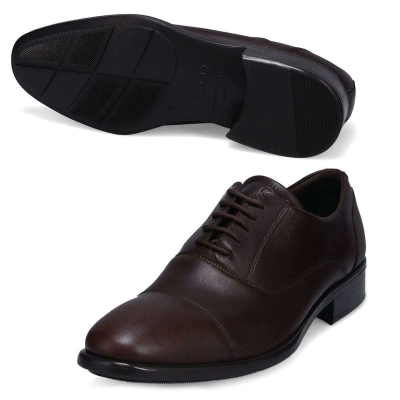  エコー メンズ ドレスシューズ シティトレイ 内羽根ストレートチップ ブラック モカ ECCO 512824