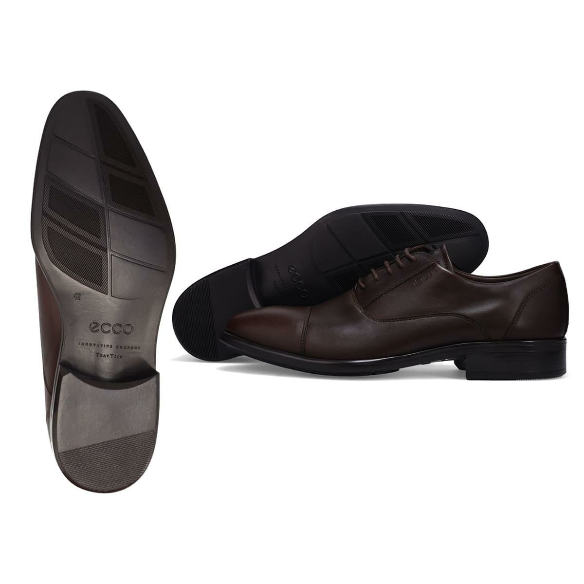  エコー メンズ ドレスシューズ シティトレイ 内羽根ストレートチップ ブラック モカ ECCO 512824
