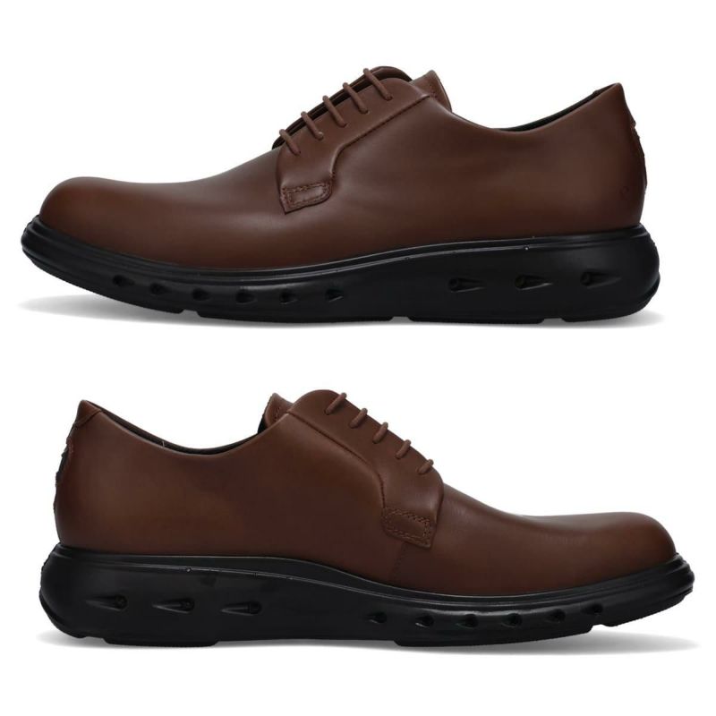 【美品】Ecco ハイブリッド最高級シューズ41★茶付属完備定価3.85万円 ecco エコー メンズ ビジネスシューズ 革靴 紳士靴 ハイブリッド