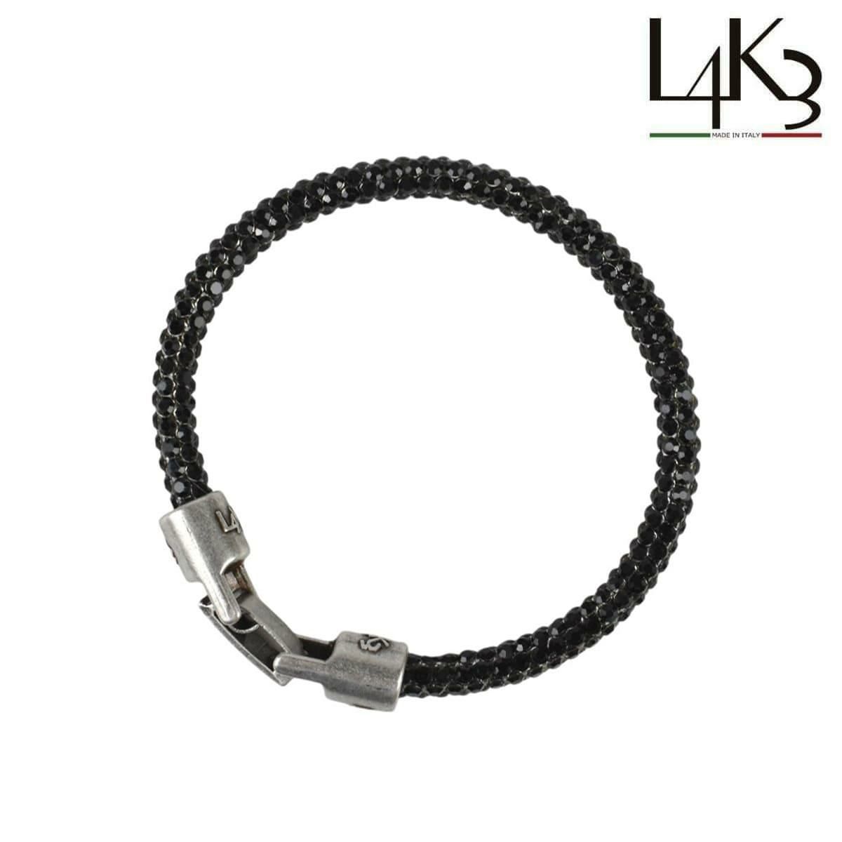 [レーク L4K3] ブレスレットグリッター ブラック シルバー イタリア製 braceletglitter