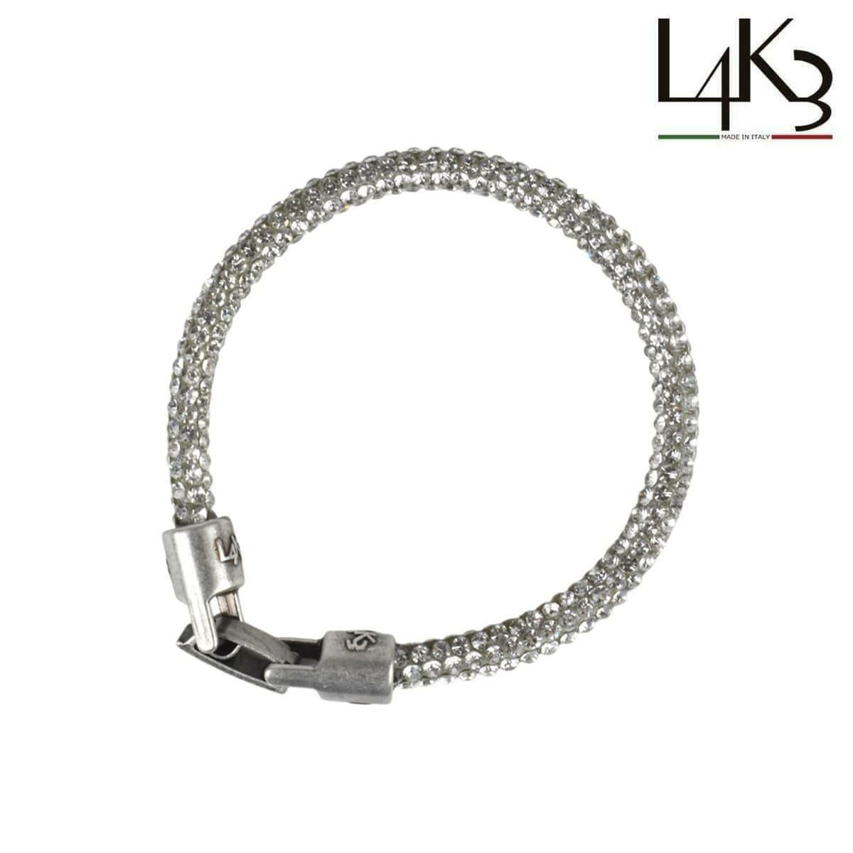 [レーク L4K3] ブレスレットグリッター ブラック シルバー イタリア製 braceletglitter