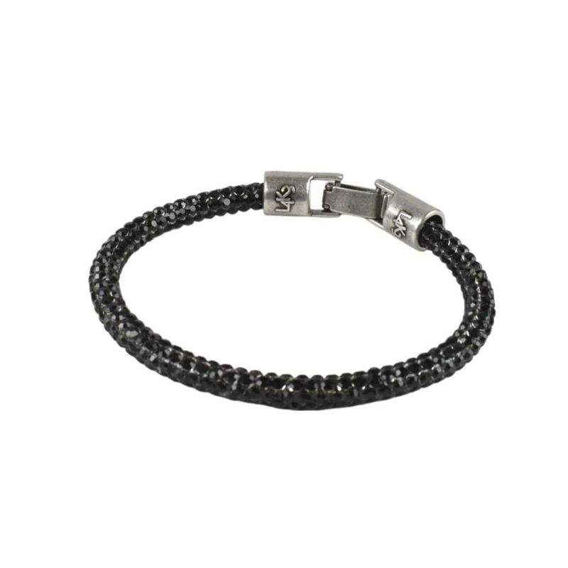 [レーク L4K3] ブレスレットグリッター ブラック シルバー イタリア製 braceletglitter