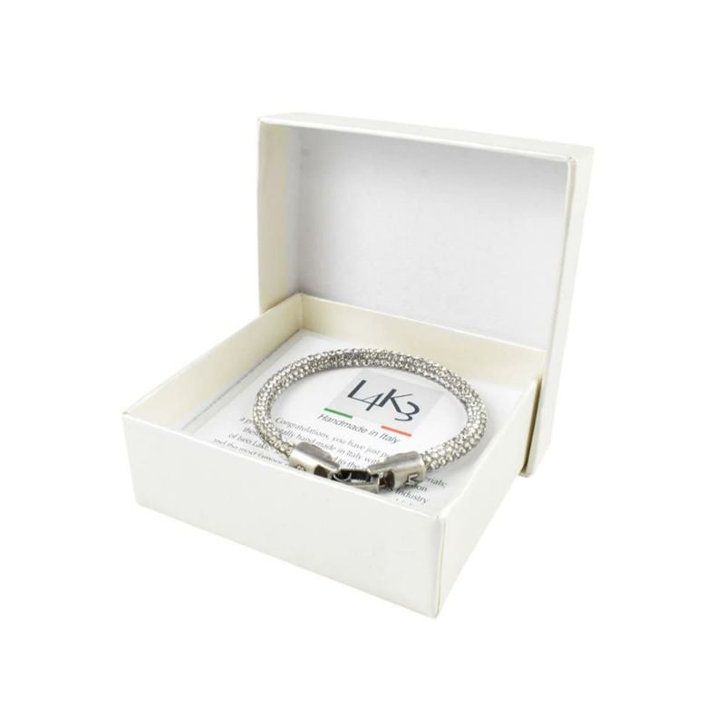 [レーク L4K3] ブレスレットグリッター ブラック シルバー イタリア製 braceletglitter