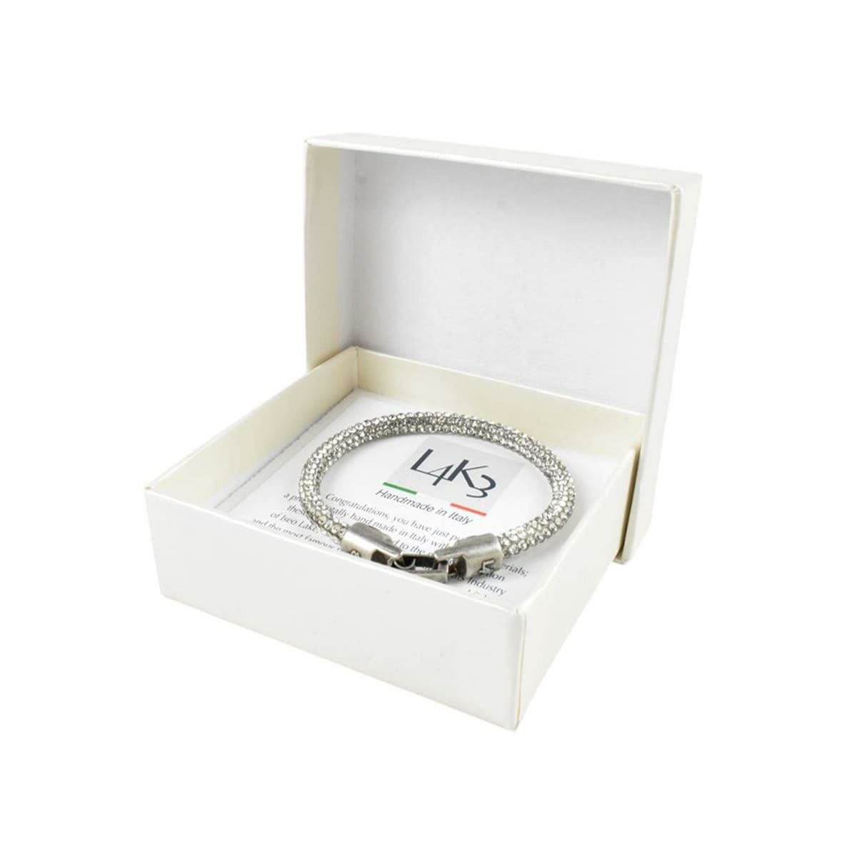 [レーク L4K3] ブレスレットグリッター ブラック シルバー イタリア製 braceletglitter