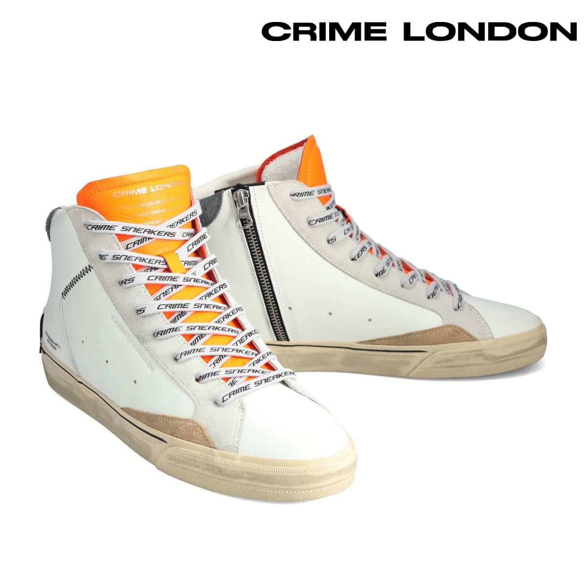 クライムロンドン メンズ スニーカー ディストレスト 2.0 ハイ イタリア製 CRIME LONDON 11051aa8-10