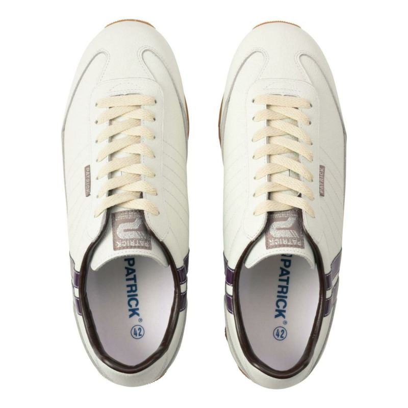 パトリック メンズ スニーカー マラソン・レザー ホワイト/パープル 国産(日本製) PATRICK 982550 6