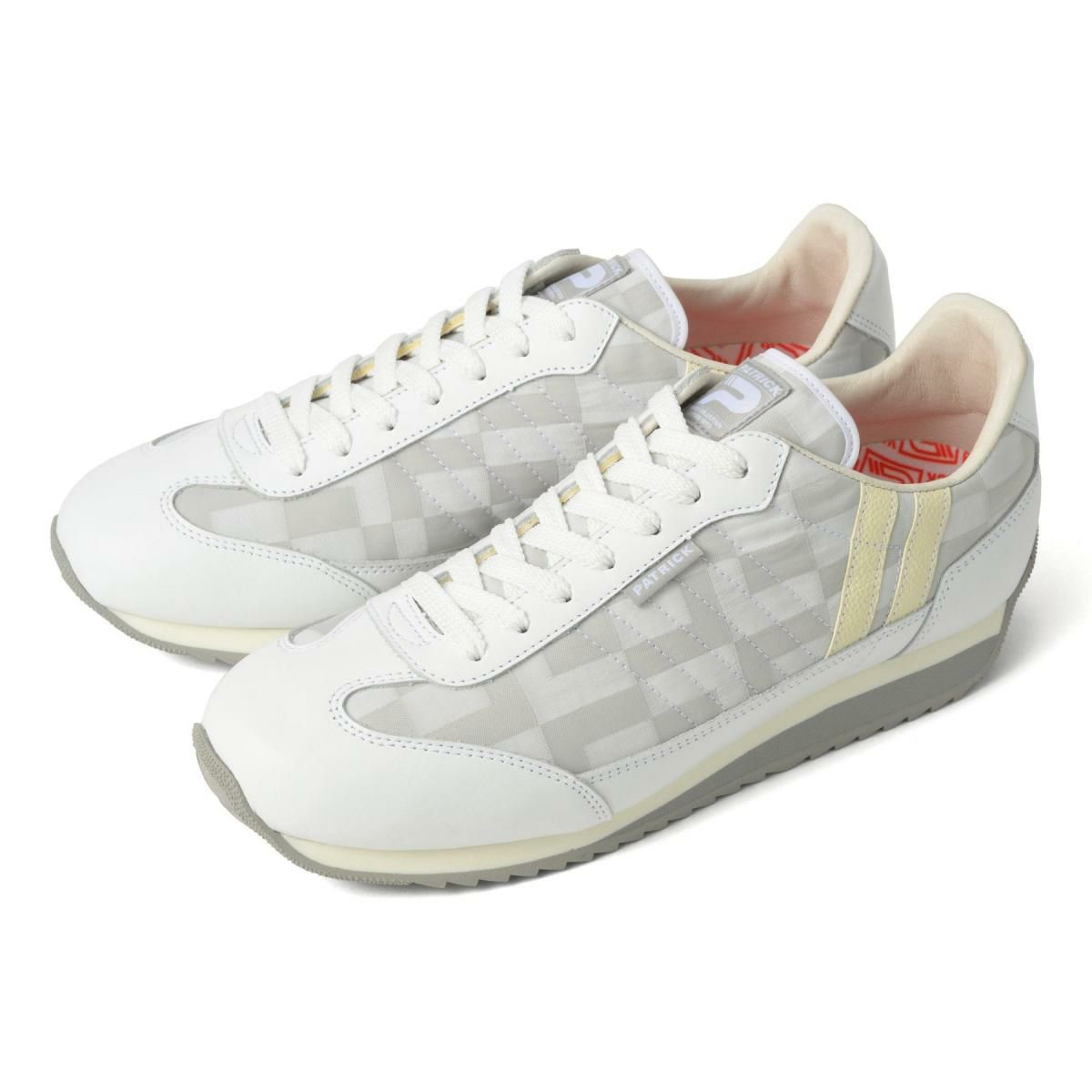 パトリック / PATRICK メンズ スニーカー 507553 マラソン・モザイクジャカード ホワイト ブラック ベージュ 国産(日本製)