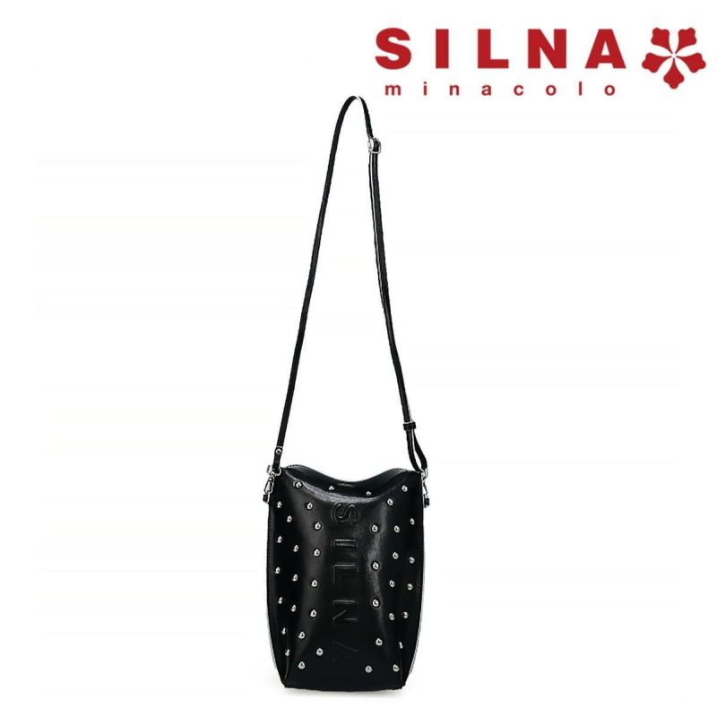 シルナミナコロ バッグ スタッズマルチケース ブラック SILNA minacolo sz5125