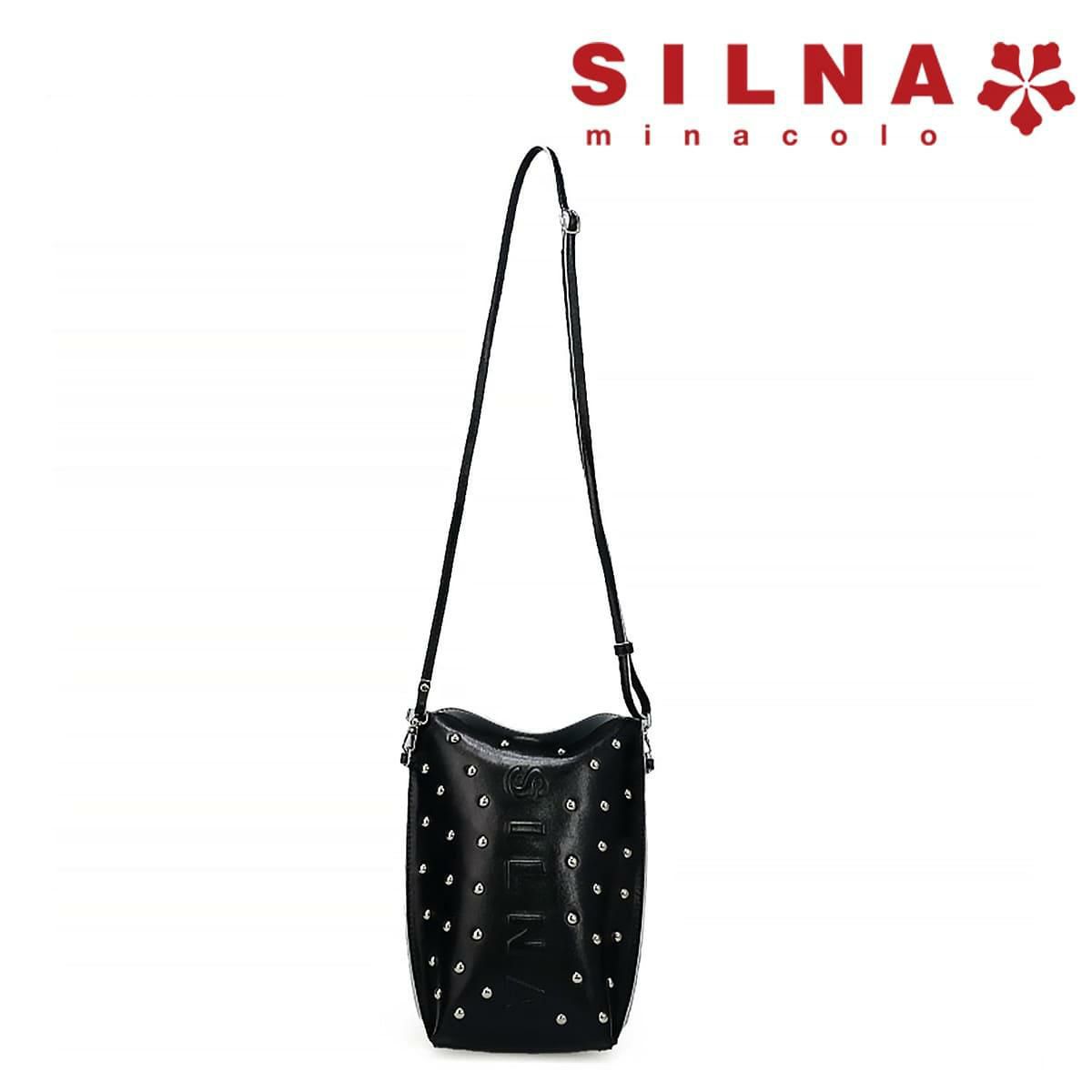 シルナミナコロ バッグ スタッズマルチケース ブラック SILNA minacolo sz5125