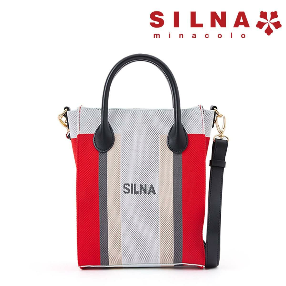 シルナミナコロ バッグ ニット2wayカラーブロックトミニトート SILNA minacolo sb4115-2