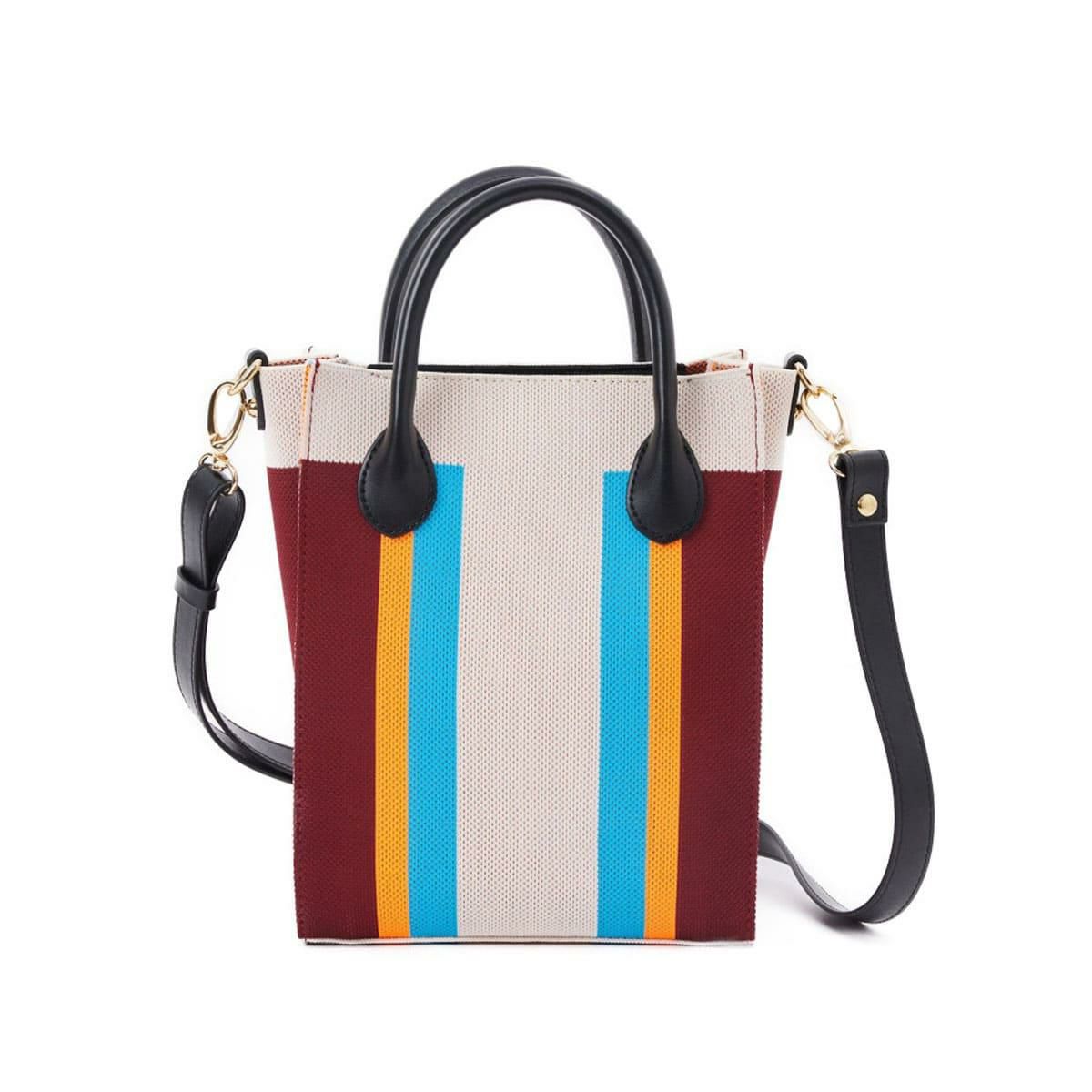 シルナミナコロ バッグ ニット2wayカラーブロックトミニトート SILNA minacolo sb4115-2