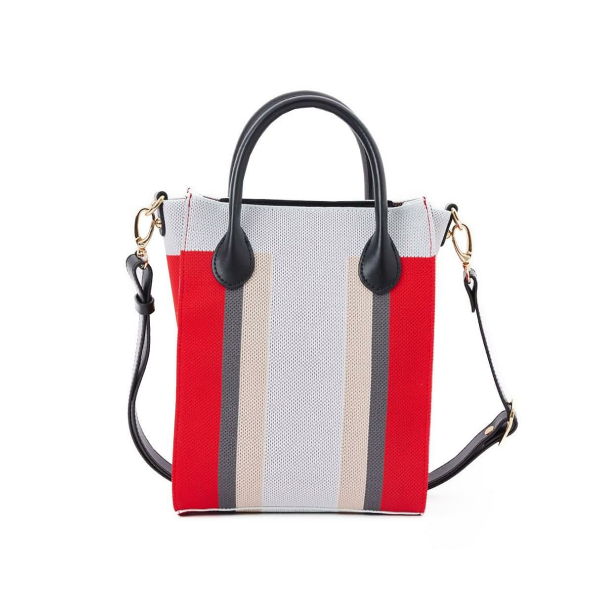 シルナミナコロ バッグ ニット2wayカラーブロックトミニトート SILNA minacolo sb4115-2