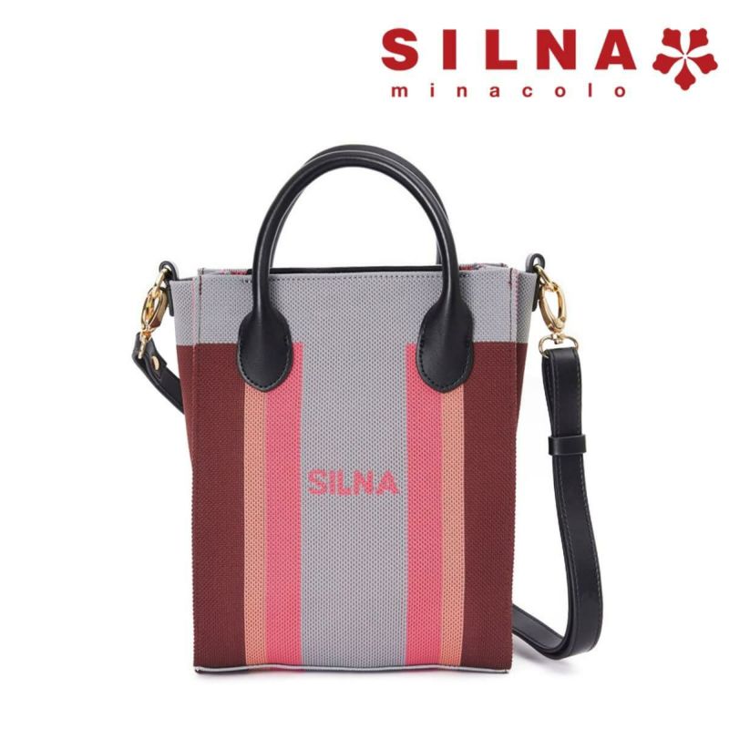 シルナミナコロ バッグ ニット2wayカラーブロックトミニトート SILNA minacolo sb4115