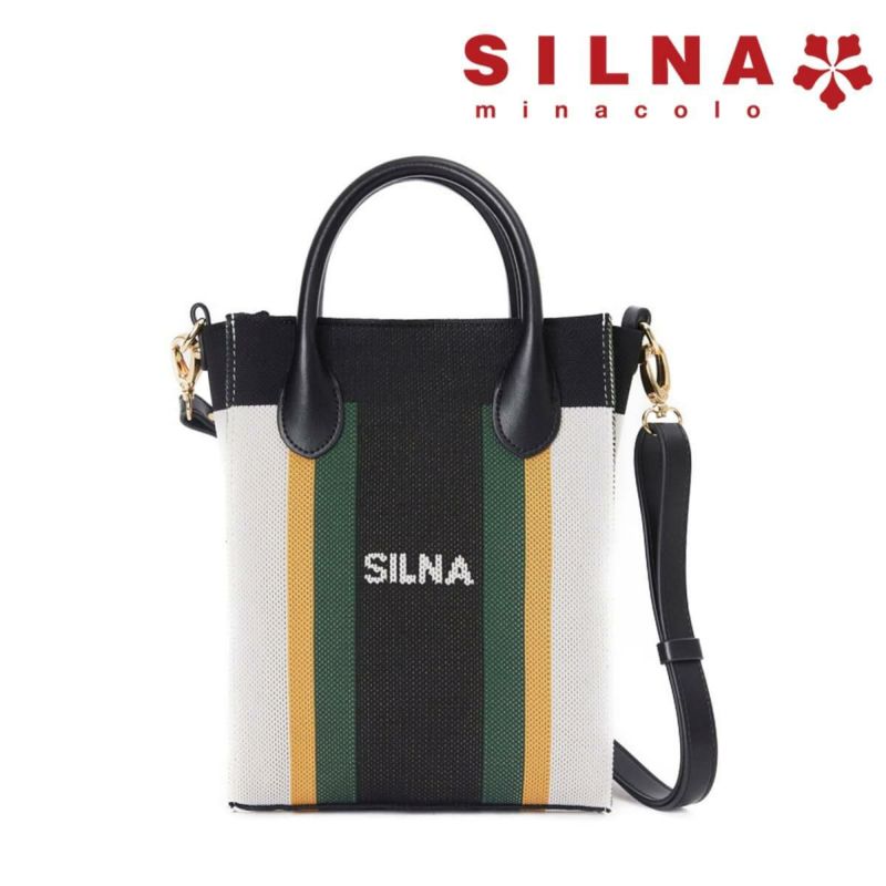 シルナミナコロ バッグ ニット2wayカラーブロックトミニトート SILNA minacolo sb4115