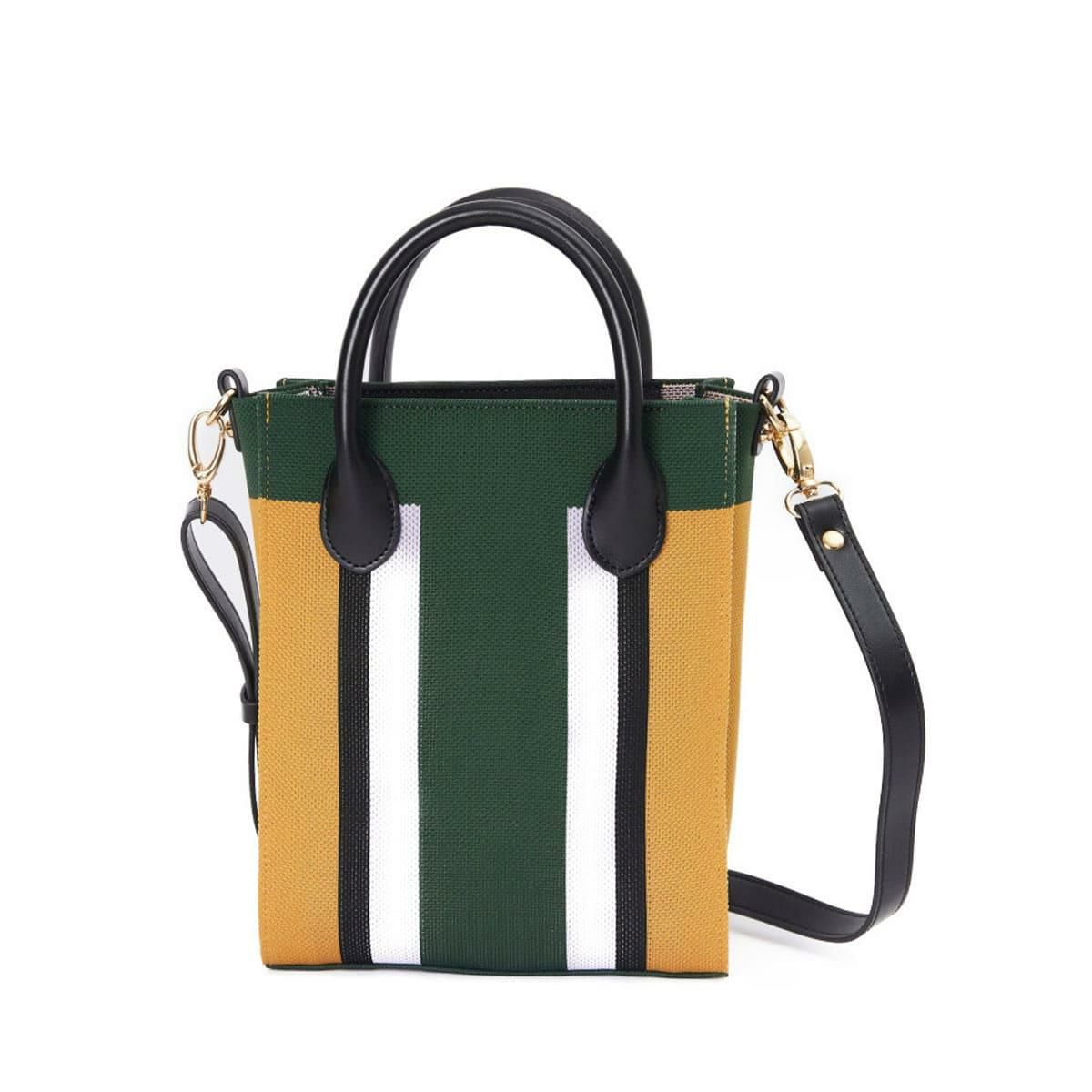 シルナミナコロ バッグ ニット2wayカラーブロックトミニトート SILNA minacolo sb4115