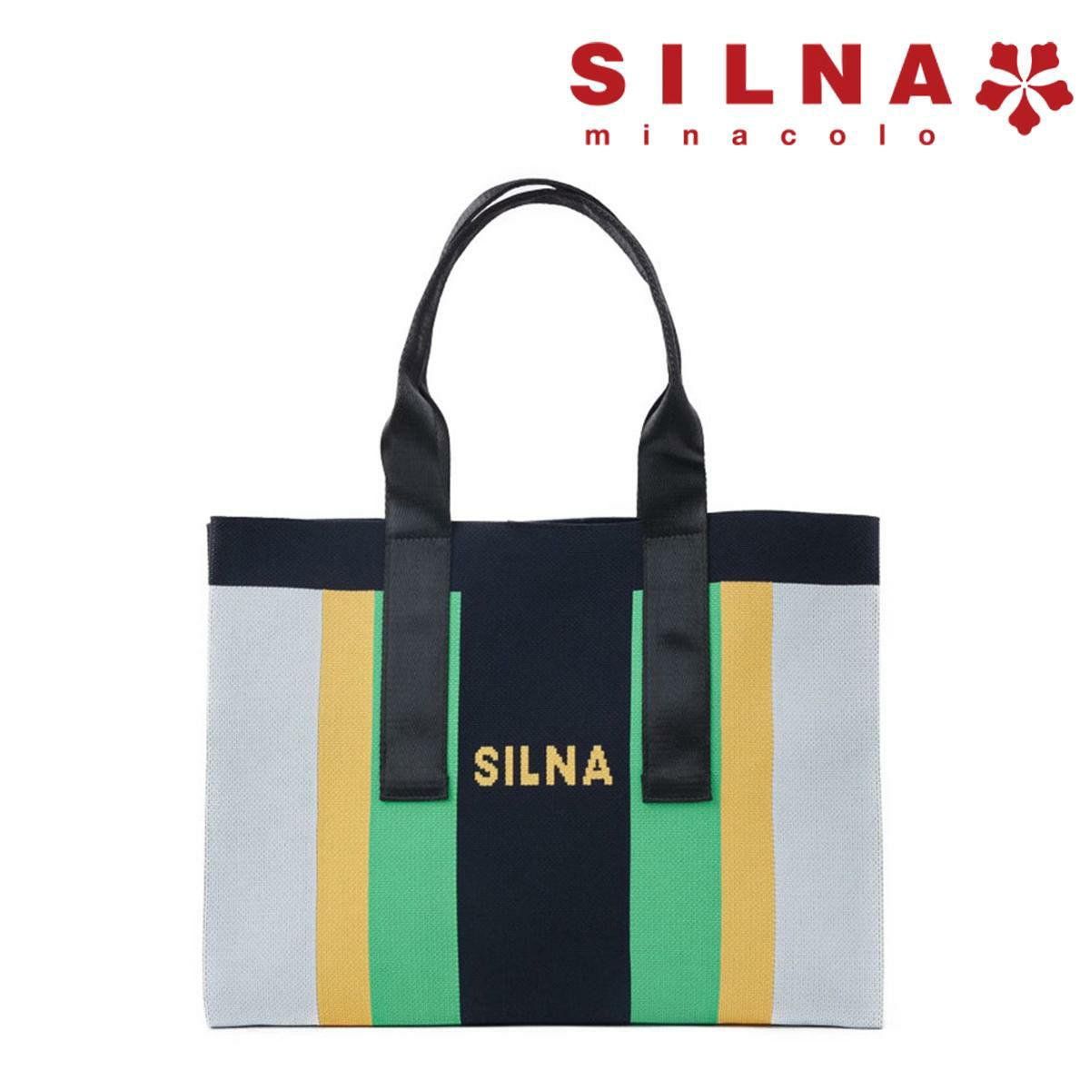 シルナミナコロ バッグ ニットカラーブロックトート SILNA minacolo sb3115-3