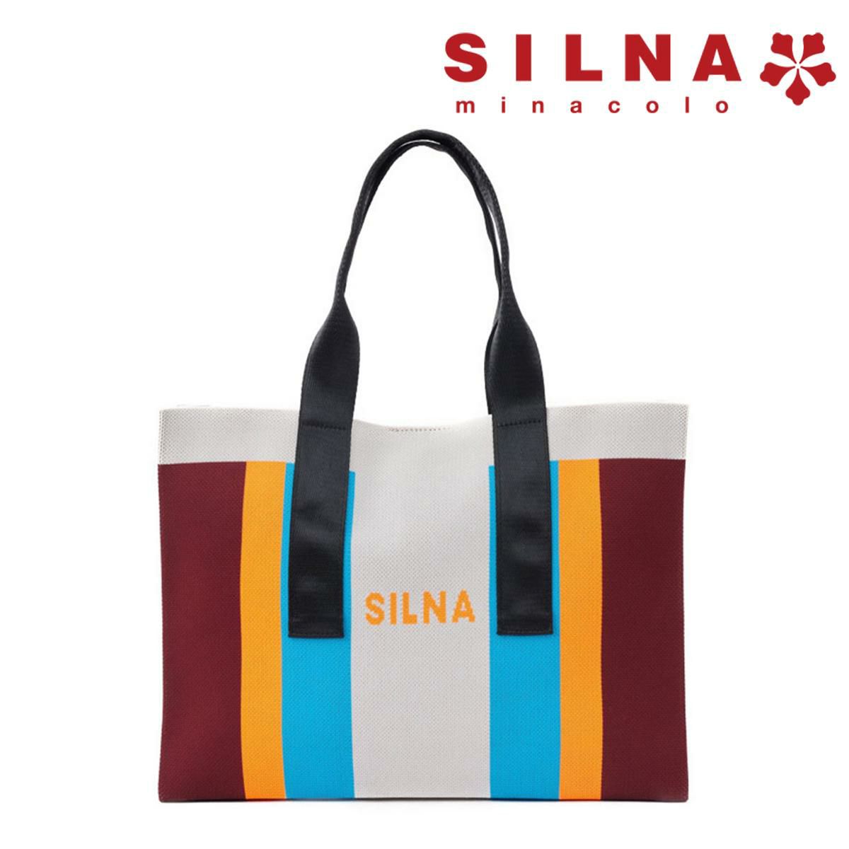 シルナミナコロ バッグ ニットカラーブロックトート SILNA minacolo sb3115-3