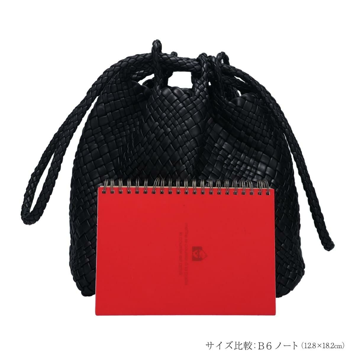 ファロルニ 巾着 バッグ ブラック イタリア製 FALORNI 2056