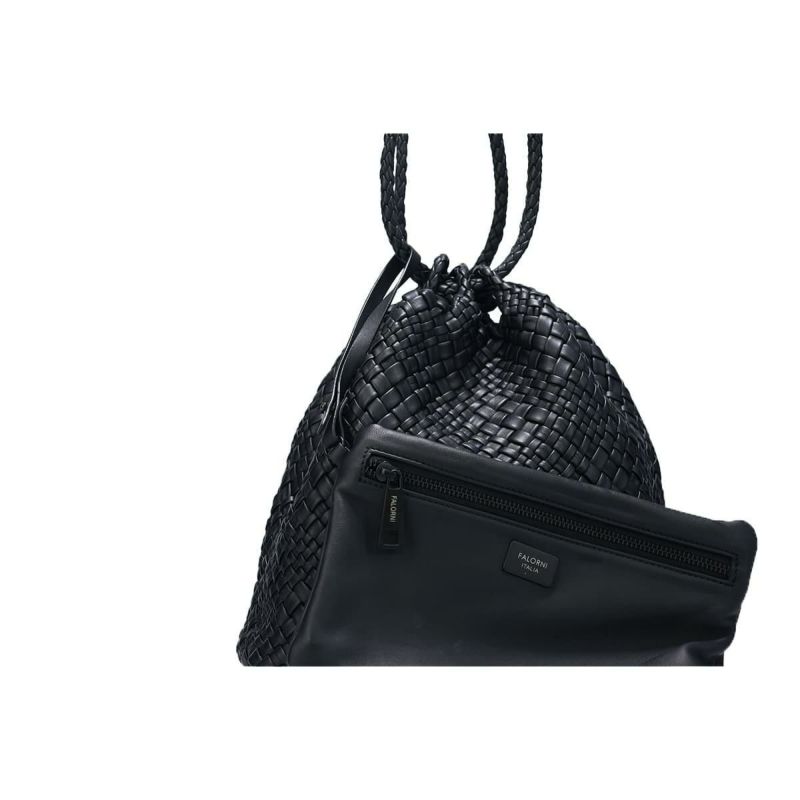 ファロルニ 巾着 バッグ ブラック イタリア製 FALORNI 2056 の通販