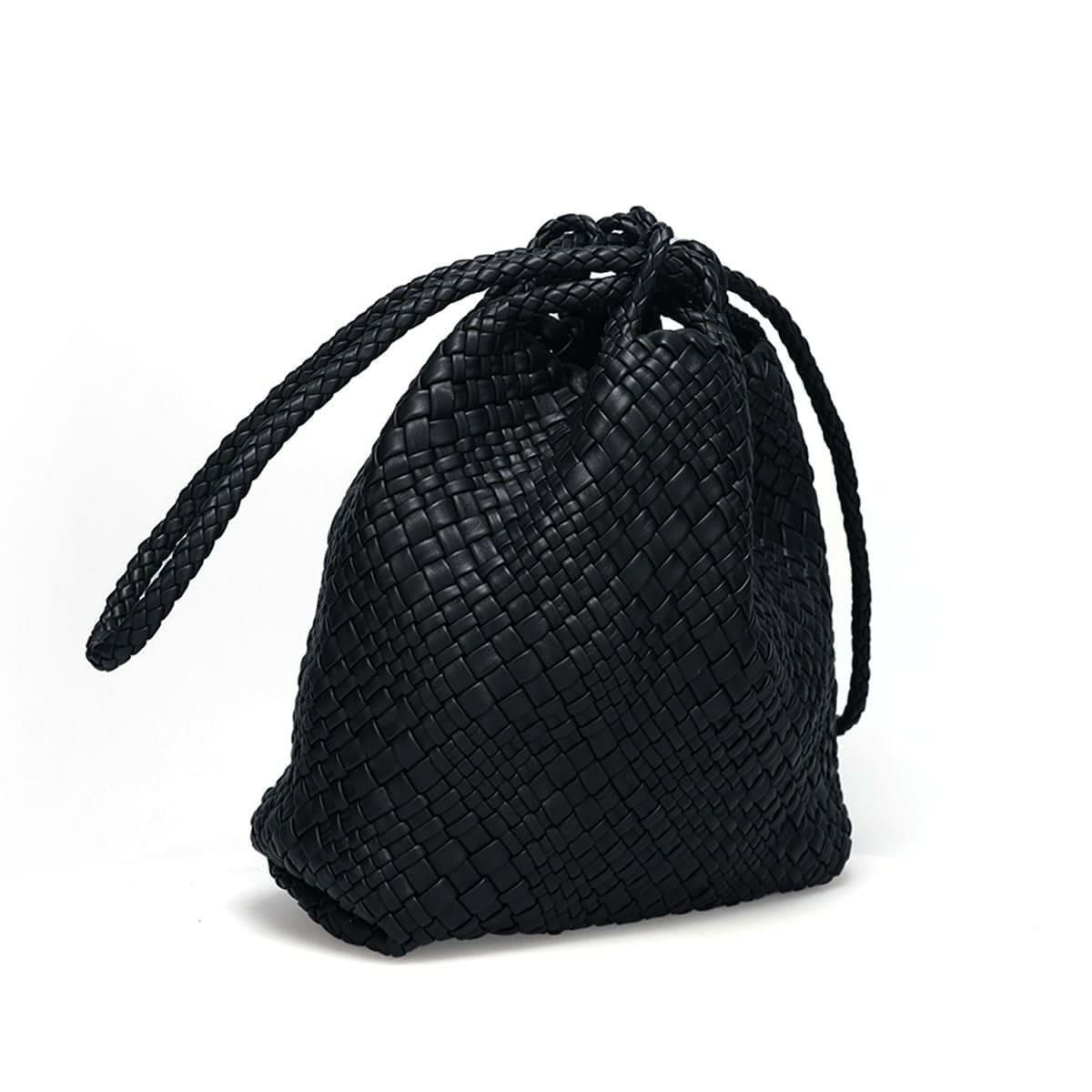 ファロルニ 巾着 バッグ ブラック イタリア製 FALORNI 2056