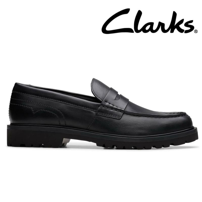 クラークス メンズ ドレスシューズ バーウィックロー ブラックレザー Clarks 26183727