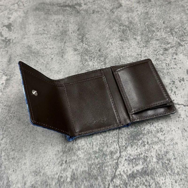 クアトロガッティ 財布 パイソン ミニ財布(三つ折り財布) ブルー 国産(日本製) Quattro Gatti 8208