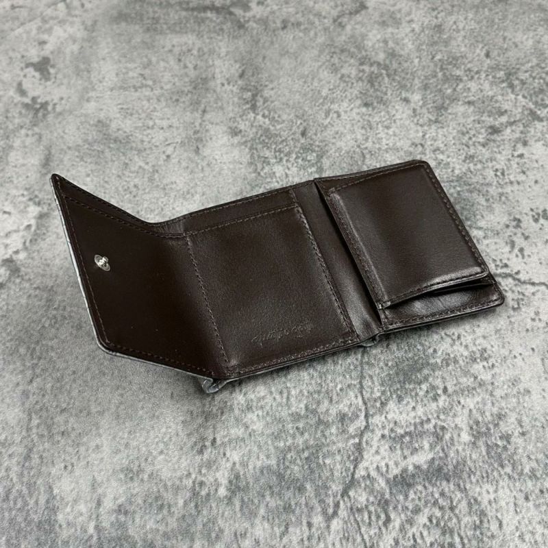 クアトロガッティ 財布 パイソン ミニ財布(三つ折り財布) グレー 国産(日本製) Quattro Gatti 8208