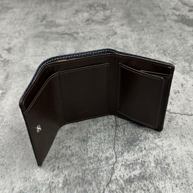  クアトロガッティ 財布 パイソン ミニ財布(三つ折り財布) ネイビー 国産(日本製) Quattro Gatti 8208