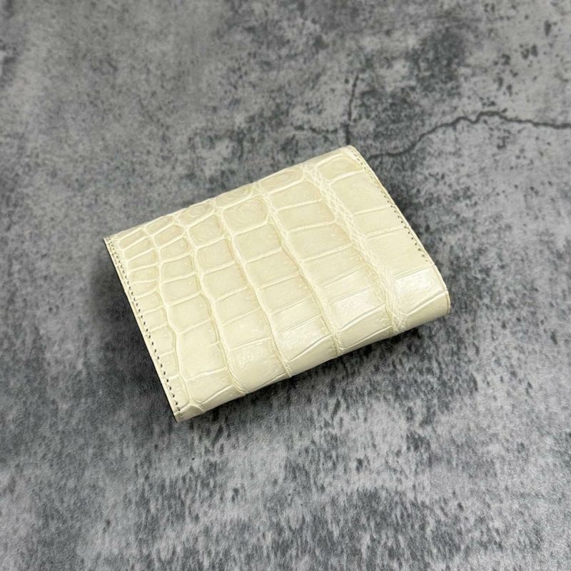 クアトロガッティ 財布 クロコダイル ミニ財布(三つ折り財布) クリーム 国産(日本製) Quattro Gatti 8213