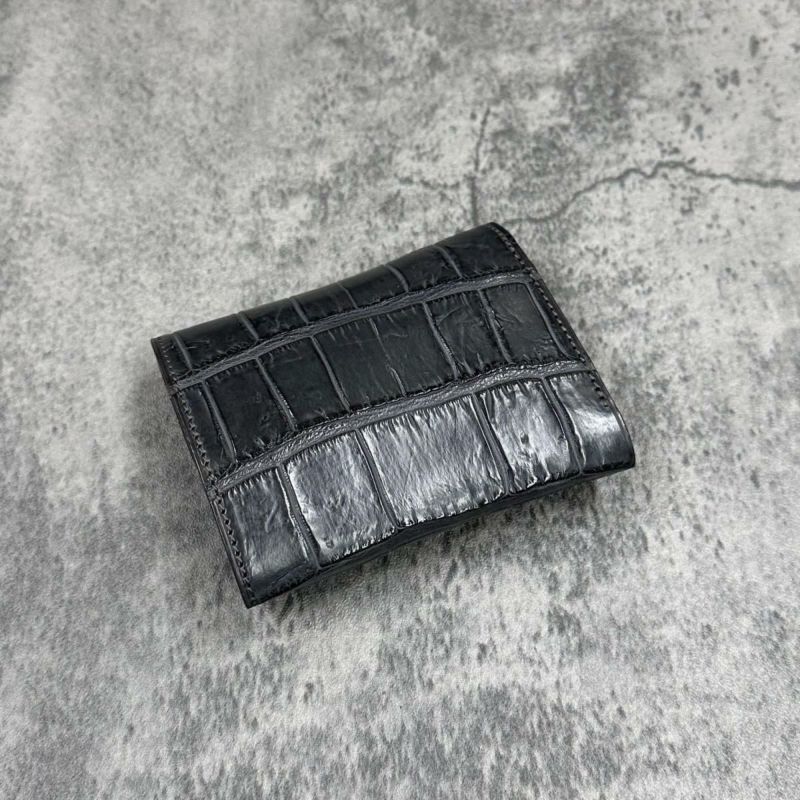 クアトロガッティ 財布 クロコダイル ミニ財布(三つ折り財布) ダークグレー 国産(日本製) Quattro Gatti 8213