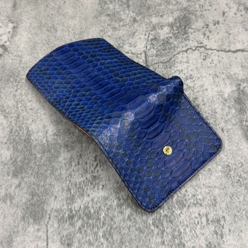 クアトロガッティ 財布 パイソンミニ財布(三つ折り財布) 藍染め 国産(日本製) Quattro Gatti 8214