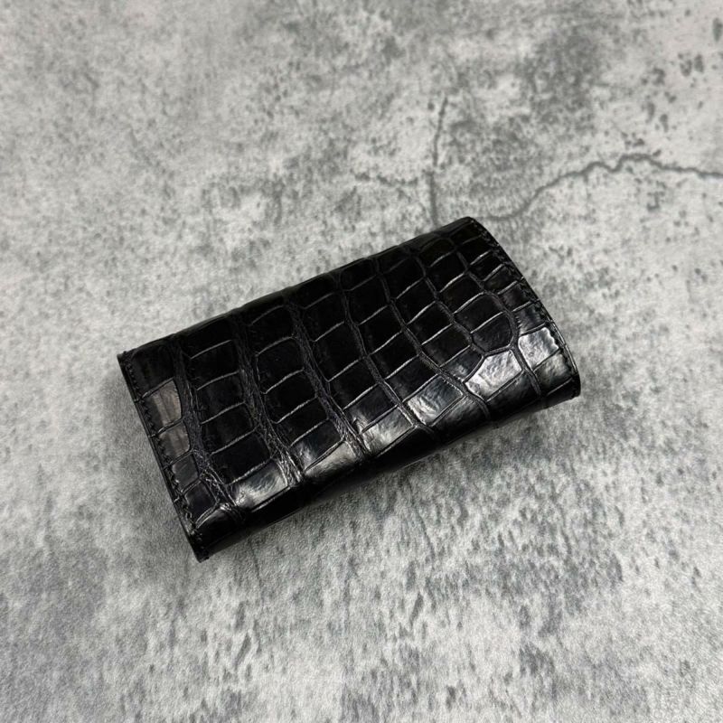 クアトロガッティ 財布 クロコダイル キーケース(4連キーウォレット) ブラック 国産(日本製) Quattro Gatti 8215