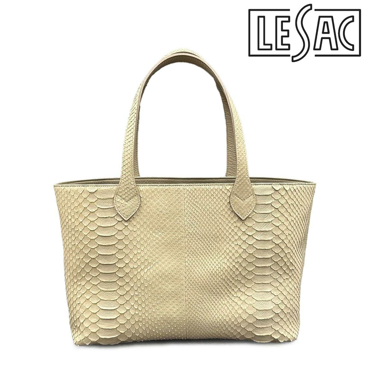 レザック パイソン トートバッグ クリーム 国産(日本製) LE'SAC garbac