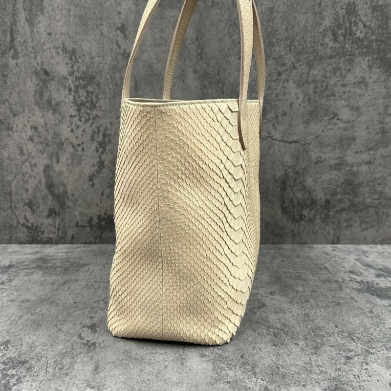 レザック パイソン トートバッグ クリーム 国産(日本製) LE'SAC garbac