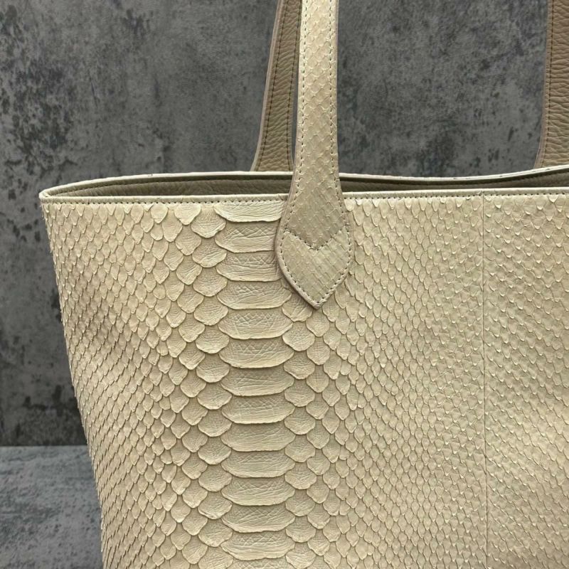 レザック パイソン トートバッグ クリーム 国産(日本製) LE'SAC garbac