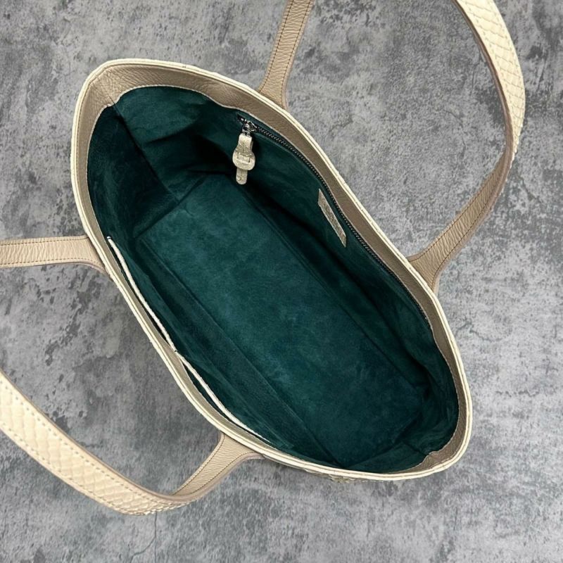 レザック パイソン トートバッグ クリーム 国産(日本製) LE'SAC garbac