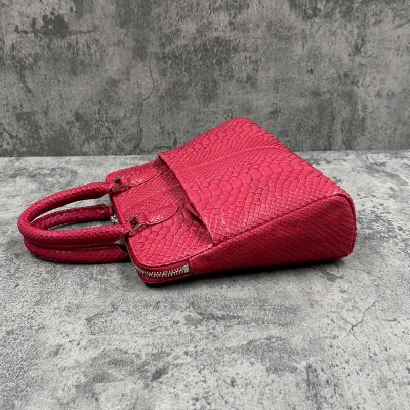 レザック パイソン ミニブリーフバッグ レッド 国産(日本製) LE'SAC genovap