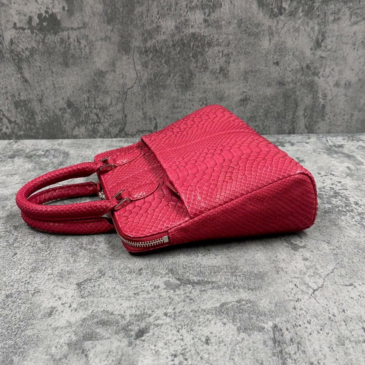 レザック パイソン ミニブリーフバッグ レッド 国産(日本製) LE'SAC genovap