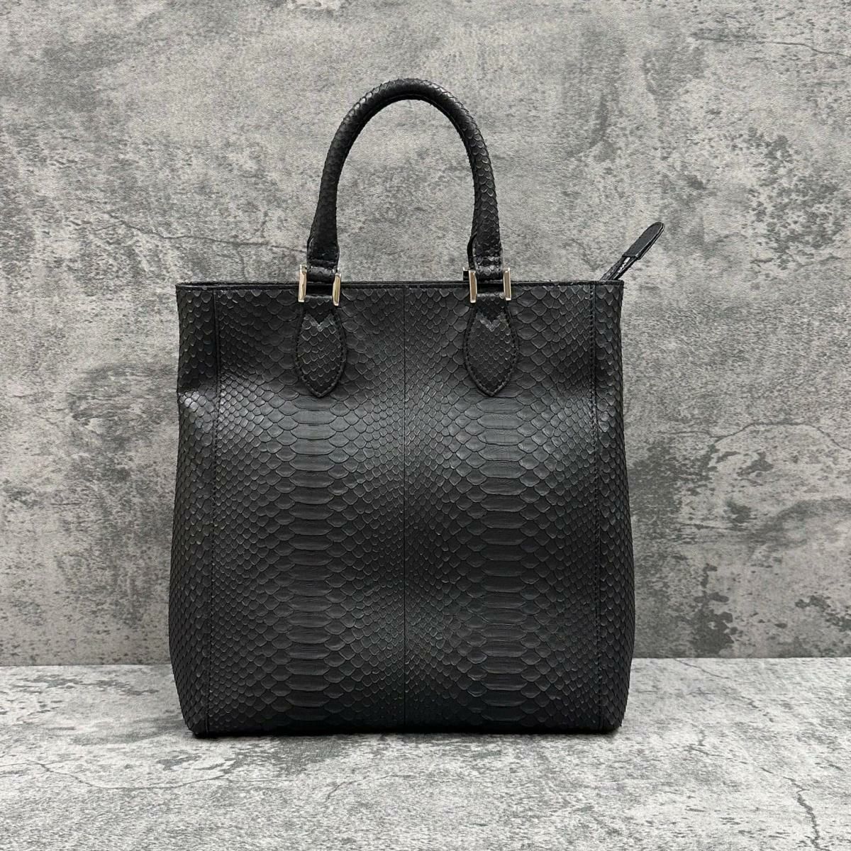 レザック パイソン トートバッグ ブラック 国産(日本製) LE'SAC libia