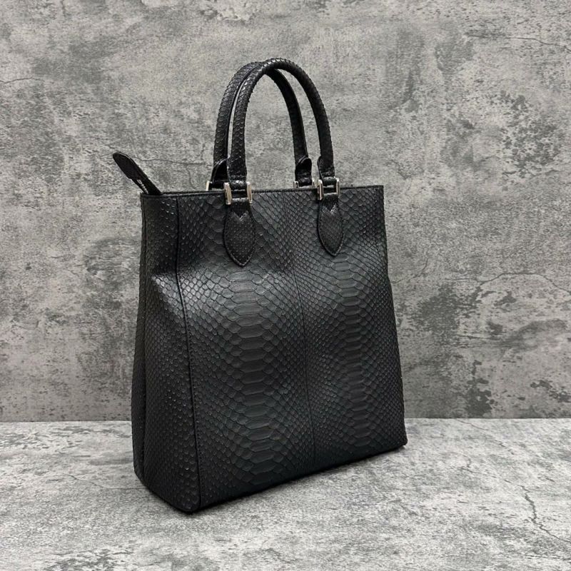 レザック パイソン トートバッグ ブラック 国産(日本製) LE'SAC libia