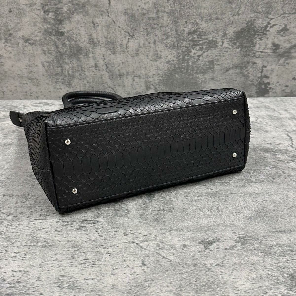 レザック パイソン トートバッグ ブラック 国産(日本製) LE'SAC libia