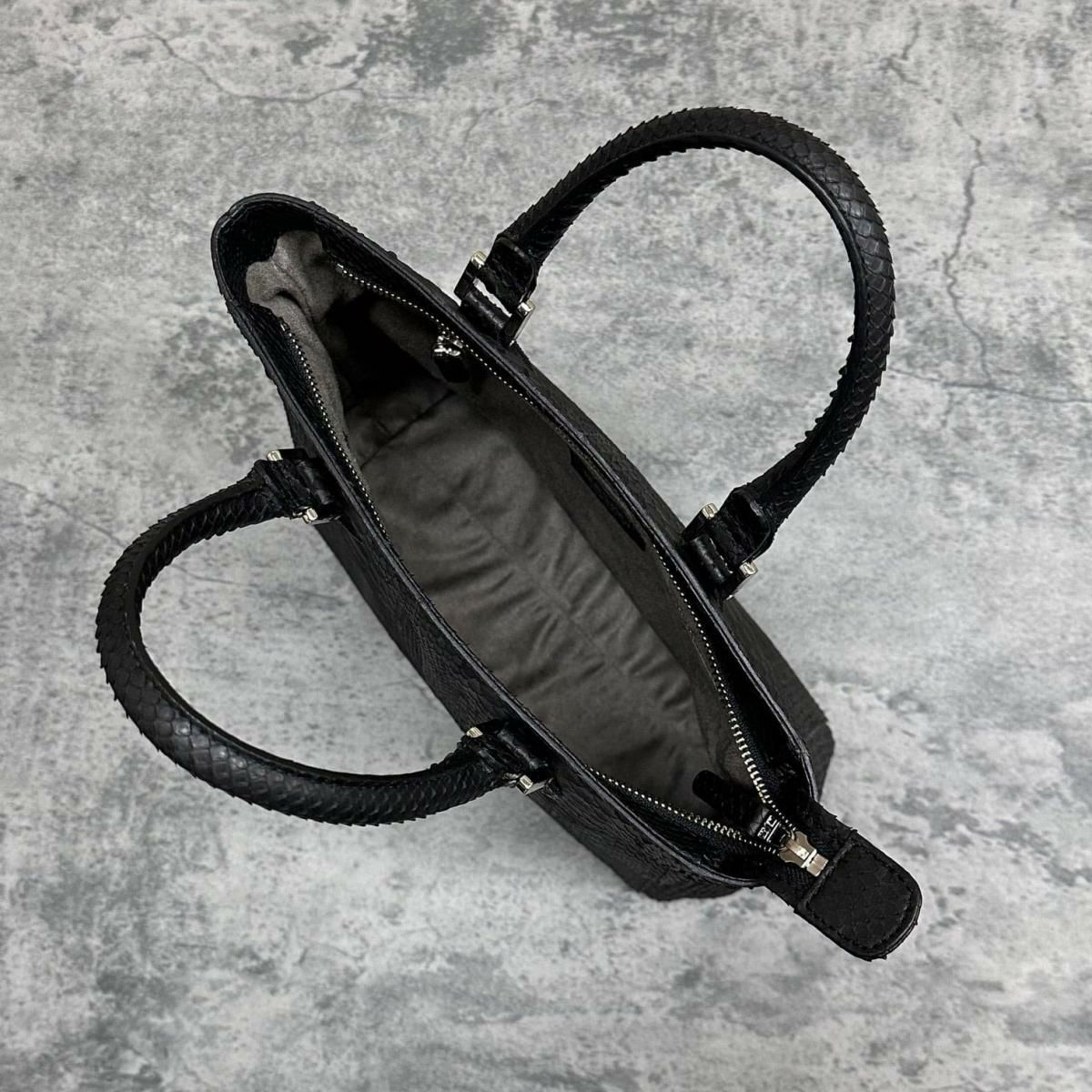 レザック パイソン トートバッグ ブラック 国産(日本製) LE'SAC libia